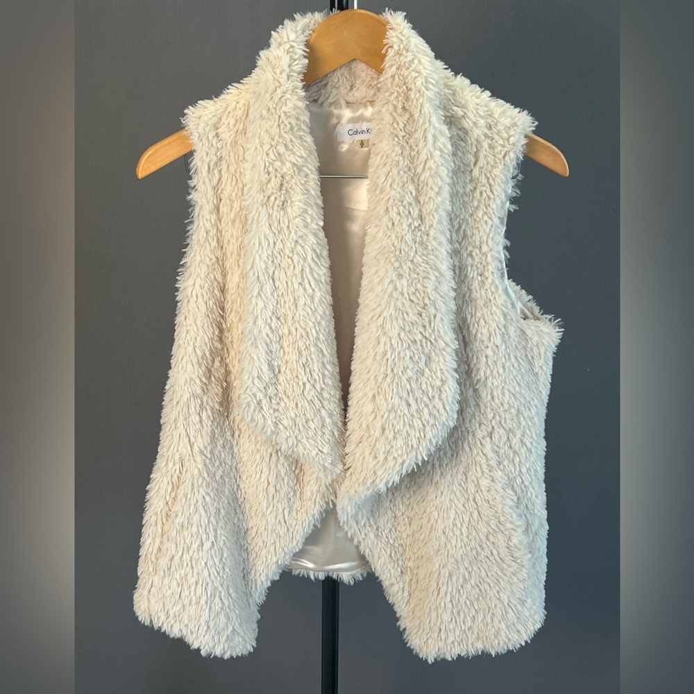 White Faux-Fur Vest